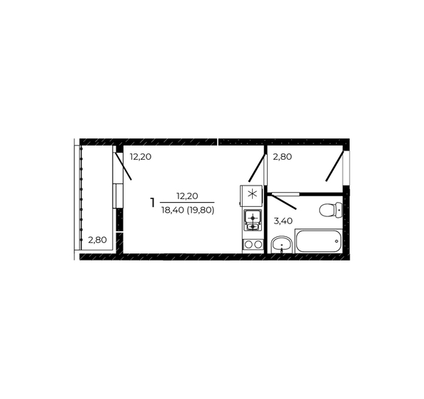 
  Продается студия 19.8 м², в ЖК ПРИТЯЖЕНИЕ, литер 3. Фото 1.