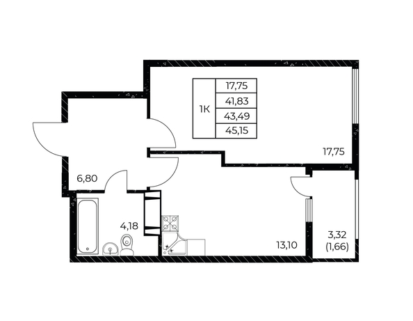 
  Продается 1-комн. квартира 45.15 м², в ЖК Звезда Столицы 2. Фото 1.