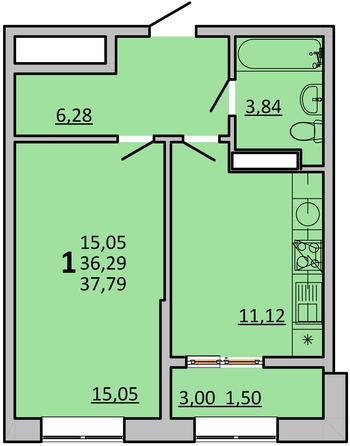 
  Продается 1-комн. квартира 37.6 м², в ЖК Фрейм, 11Б. Фото 1.