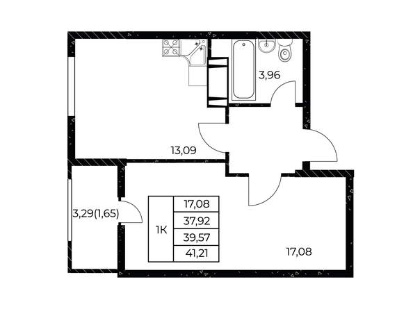 
  Продается 1-комн. квартира 41.21 м², в ЖК Звезда Столицы 2. Фото 1.