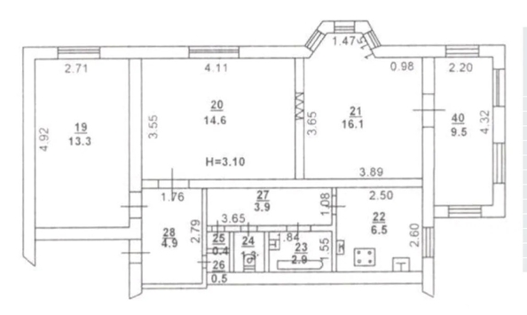 
  Продается 3-комн. квартира 70 м². Фото 19.