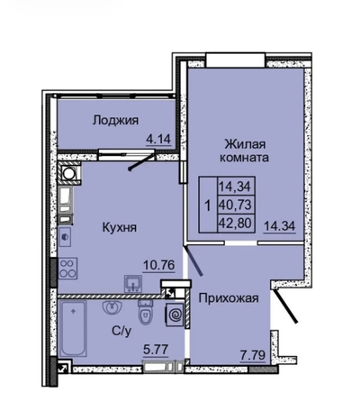 
  Продается 1-комн. квартира 38 м². Фото 13.