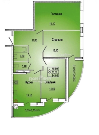 
  Продается 3-комн. квартира 90 м². Фото 14.