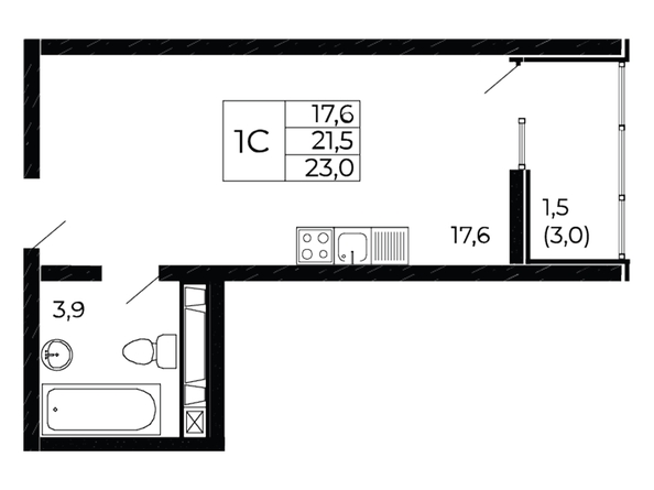 
  Продается студия 23.25 м². Фото 1.