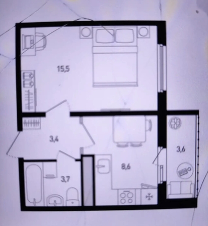 
  Продается 1-комн. квартира 32.8 м². Фото 12.
