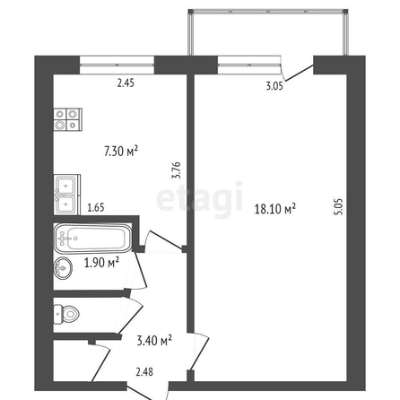 
   Продам 1-комнатную, 32 м², Стачки 1902 года пл, 219

. Фото 10.