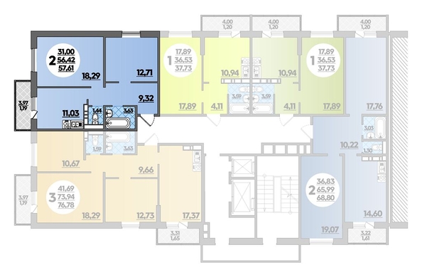 
   Продам 2-комнатную, 57.61 м², Уланская ул, 17 ст1

. Фото 1.