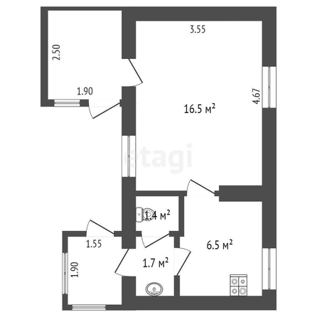 
   Продам 1-комнатную, 25.8 м², 

. Фото 1.