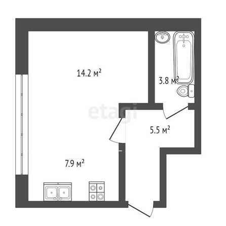 
   Продам 1-комнатную, 31.4 м², Комарова ул, 132А

. Фото 1.