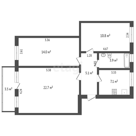 
   Продам 3-комнатную, 61 м², Большая Садовая ул, 111

. Фото 1.