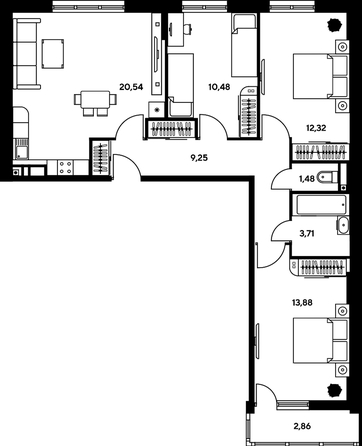 
   Продам 3-комнатную, 74.32 м², Нансена ул, 109/2

. Фото 1.