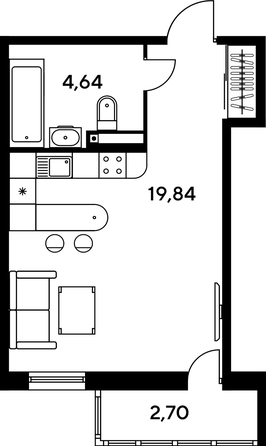 
   Продам студию, 28.39 м², Малина Парк, дом 1

. Фото 1.