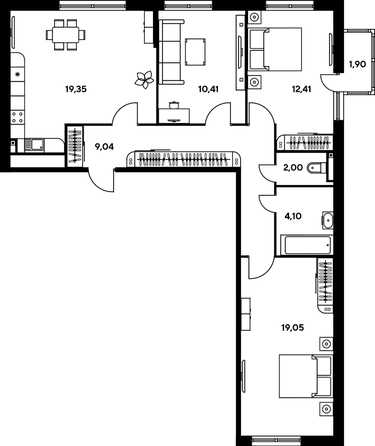 
   Продам 3-комнатную, 81.32 м², Малина Парк, дом 2

. Фото 1.