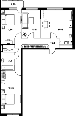 
   Продам 3-комнатную, 78.39 м², Малина Парк, дом 2

. Фото 1.