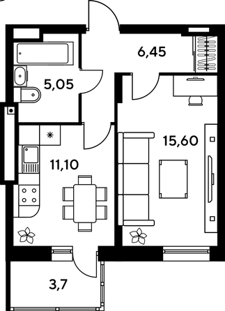 
   Продам студию, 30.6 м², Сезоны

. Фото 1.