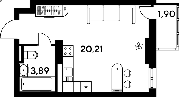 
   Продам 3-комнатную, 49.62 м², Малина Парк, дом 4

. Фото 1.