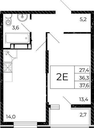 
   Продам 1-комнатную, 37.6 м², Флора, литера 3.1

. Фото 1.