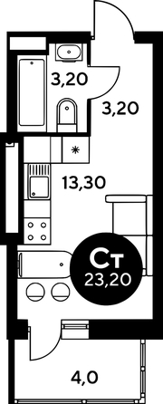 
  Продается студия, 30.6 м², ЖК Сезоны
. Фото 1.