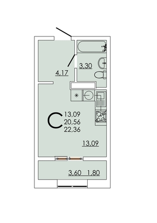 
   Продам студию, 22.36 м², Frame (Фрейм), 11А

. Фото 1.