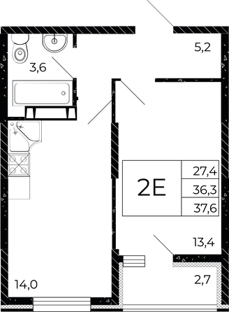 
   Продам 1-комнатную, 37.6 м², Флора, литера 2.1

. Фото 1.