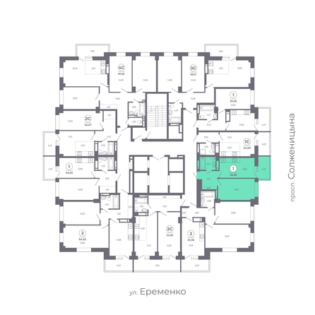 
   Продам 1-комнатную, 38.54 м², Сокольники, литера 7

. Фото 2.