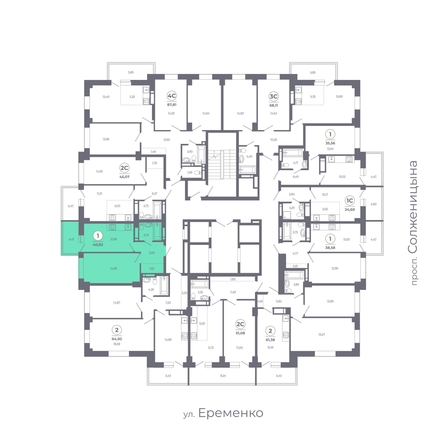 
   Продам 1-комнатную, 40.78 м², Сокольники, литера 7

. Фото 1.