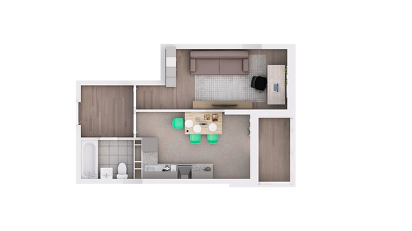 
   Продам 1-комнатную, 41.7 м², Gray (Грэй), кв-л 11-2

. Фото 4.