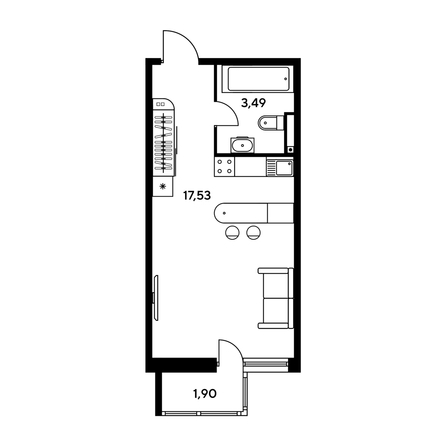 
   Продам студию, 24.46 м², Малина Парк, дом 2

. Фото 1.