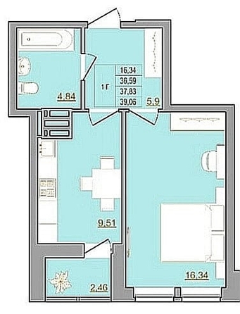 
   Продам 1-комнатную, 39.1 м², Тибетская ул, 1В

. Фото 15.