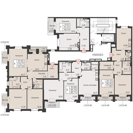 
  Продается 2-комн. квартира, 82.71 м², ЖК Дом-резиденция Собрание
. Фото 1.