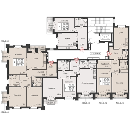 
  Продается 2-комн. квартира 77.88 м², в ЖК Дом-резиденция Собрание. Фото 2.
