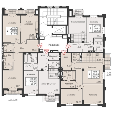 
  Продается 2-комн. квартира, 87.03 м², ЖК Дом-резиденция Собрание
. Фото 1.