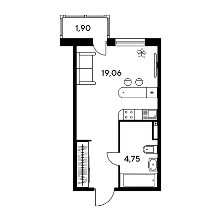 
   Продам студию, 25.74 м², Малина Парк, дом 1

. Фото 1.