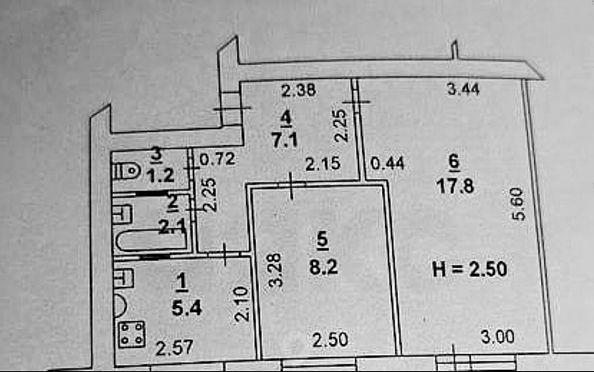
   Продам 2-комнатную, 42 м², 40-летия Победы пр-кт, 13/3

. Фото 8.