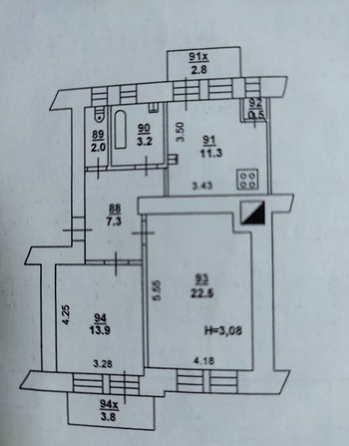 
   Продам 2-комнатную, 65 м², Соборный пер, 45

. Фото 8.