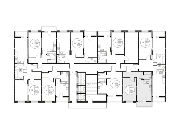 
  Продается 1-комн. квартира, 39.1 м², ЖК Панорама на Театральном, литера 1
. Фото 3.