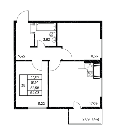 
   Продам 2-комнатную, 54.03 м², Звезда Столицы 2

. Фото 1.