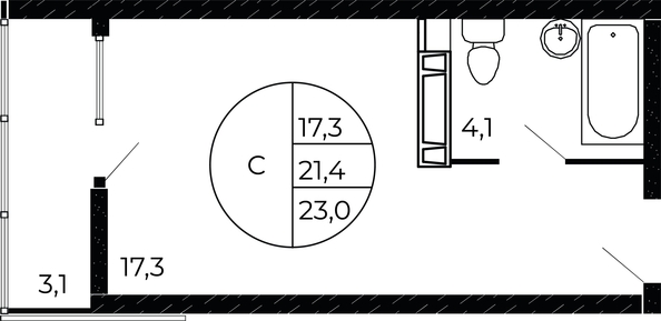 
   Продам студию, 23 м², Александра Невского ул, 2 лит 1.2

. Фото 1.