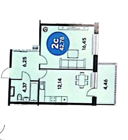 
  Продается 2-комн. квартира, 45 м², Сиверса пр-кт, д. 28
. Фото 4.