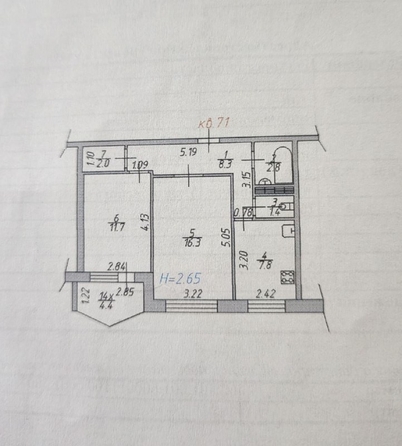 
  Продается 2-комн. квартира, 55 м², Малиновского ул, д. 76
. Фото 13.