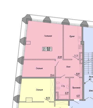 
  Продается 2-комн. квартира, 84.8 м², Береговая ул, д. 55а
. Фото 15.