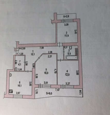 
  Продается 3-комн. квартира, 80.6 м², Красноармейская ул, д. 298
. Фото 11.