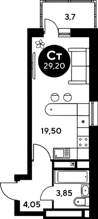 
  Продается 3-комн. квартира, 72.4 м², ЖК Сезоны
. Фото 1.