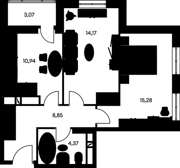 
  Продается 2-комн. квартира, 58.18 м², ЖК Культура, дом 1
. Фото 1.