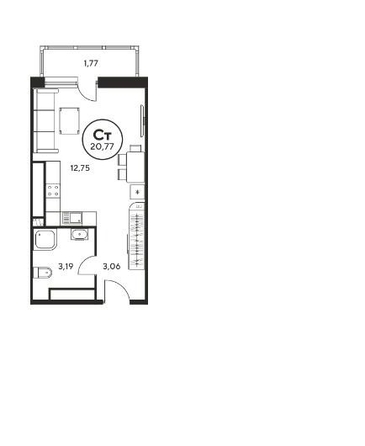 
  Продается студия, 22 м², Соколова пр-кт, д. 68
. Фото 13.