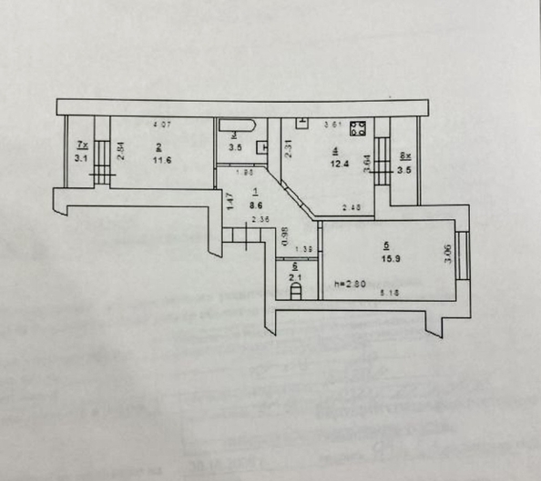 
  Продается 2-комн. квартира, 58 м², Платова ул, д. 6
. Фото 9.