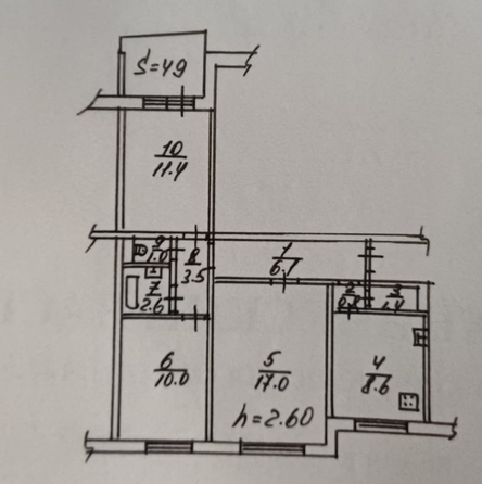 
  Продается 3-комн. квартира, 64.9 м², Комарова б-р, д. 18/2
. Фото 9.