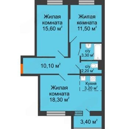 
  Продается 2-комн. квартира, 64.5 м², Чаленко пер, д. 17/1
. Фото 19.