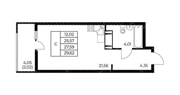 
  Продается студия, 29.62 м², ЖК Звезда Столицы 2
. Фото 2.