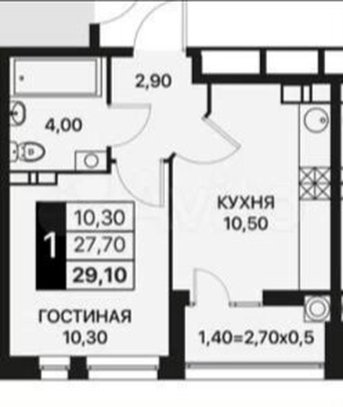 
  Продается 1-комн. квартира, 30.4 м², Вересаева ул, д. 102
. Фото 22.